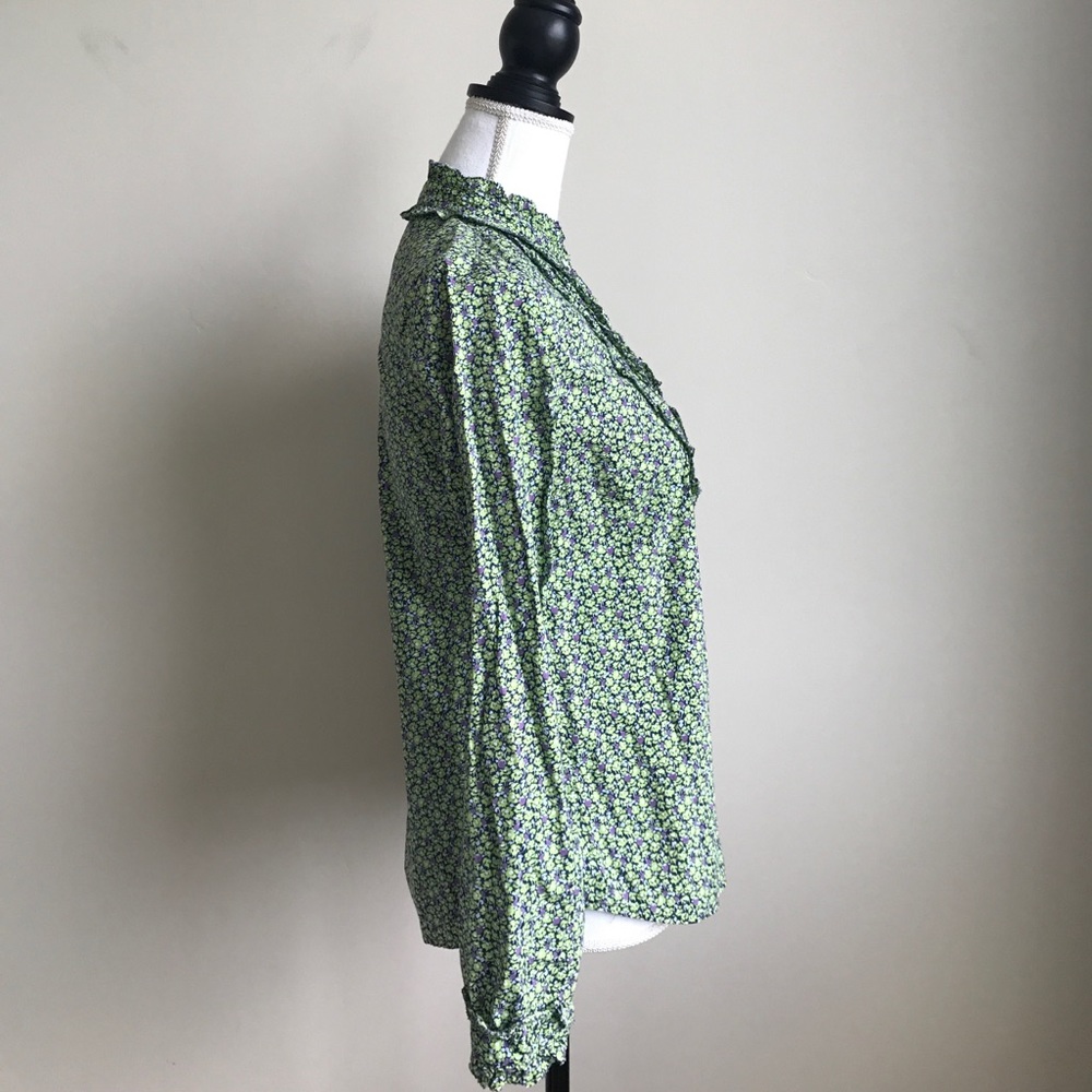 J. Crew floral green shirt button down Size XS - Picture 4 of 7